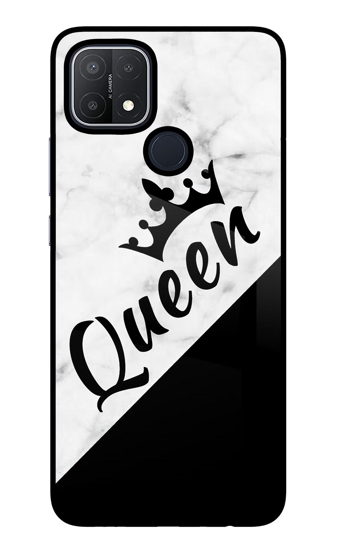 Queen Oppo A15/A15s Glass Case Back Cover by Casekaro