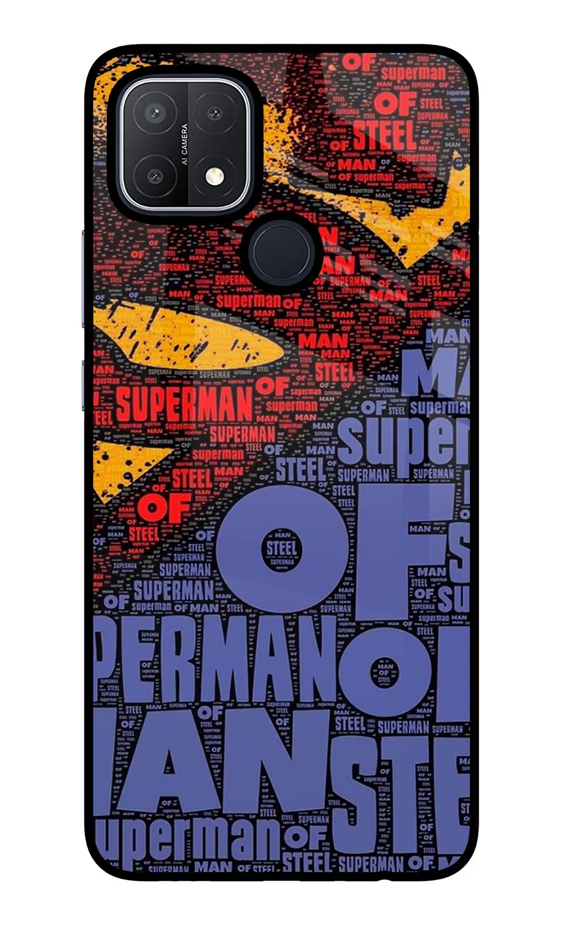 Superman Oppo A15/A15s Glass Case Back Cover by Casekaro