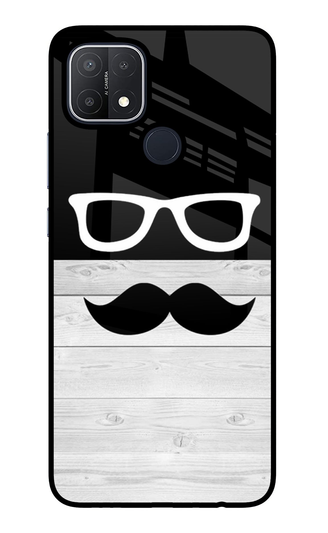 Mustache Oppo A15/A15s Glass Case