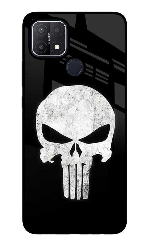 Punisher Skull Oppo A15/A15s Glass Case Back Cover by Casekaro
