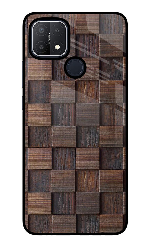 Wooden Cube Design Oppo A15/A15s Glass Case