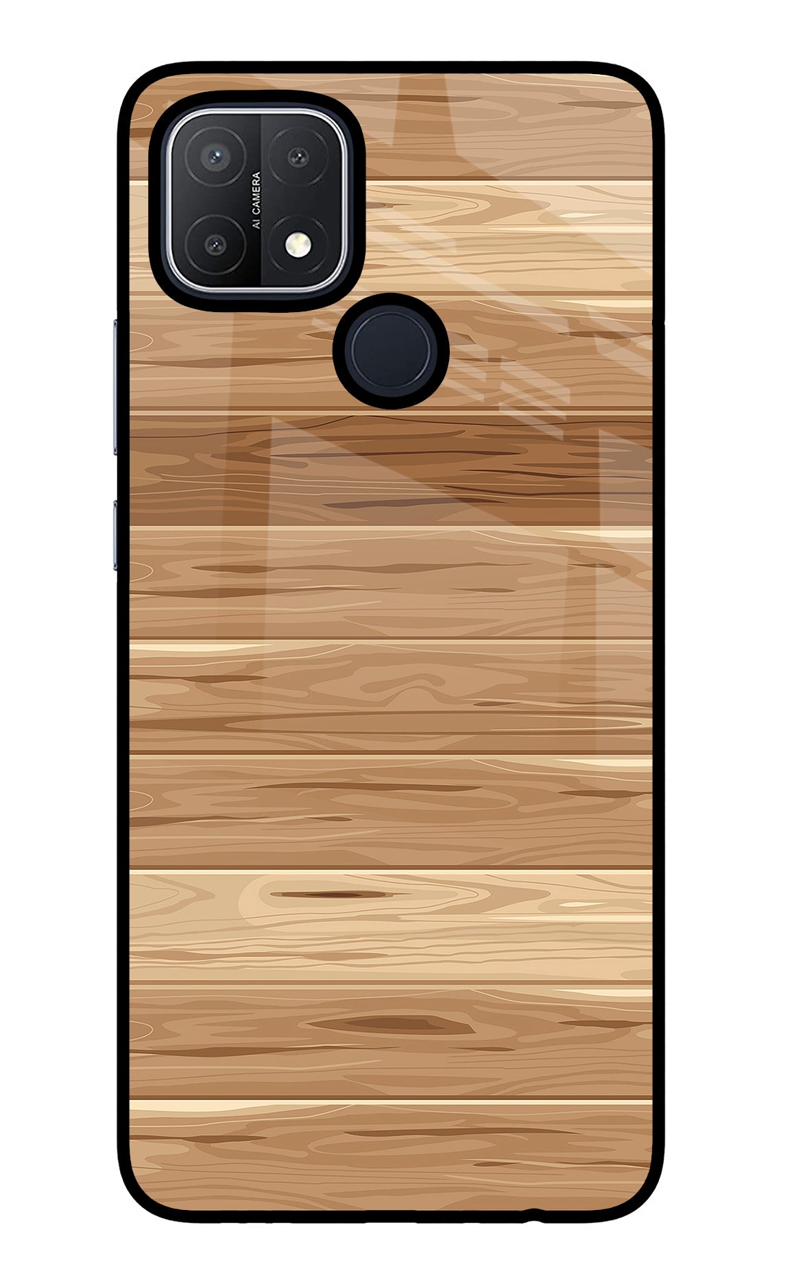 Wooden Vector Oppo A15/A15s Glass Case