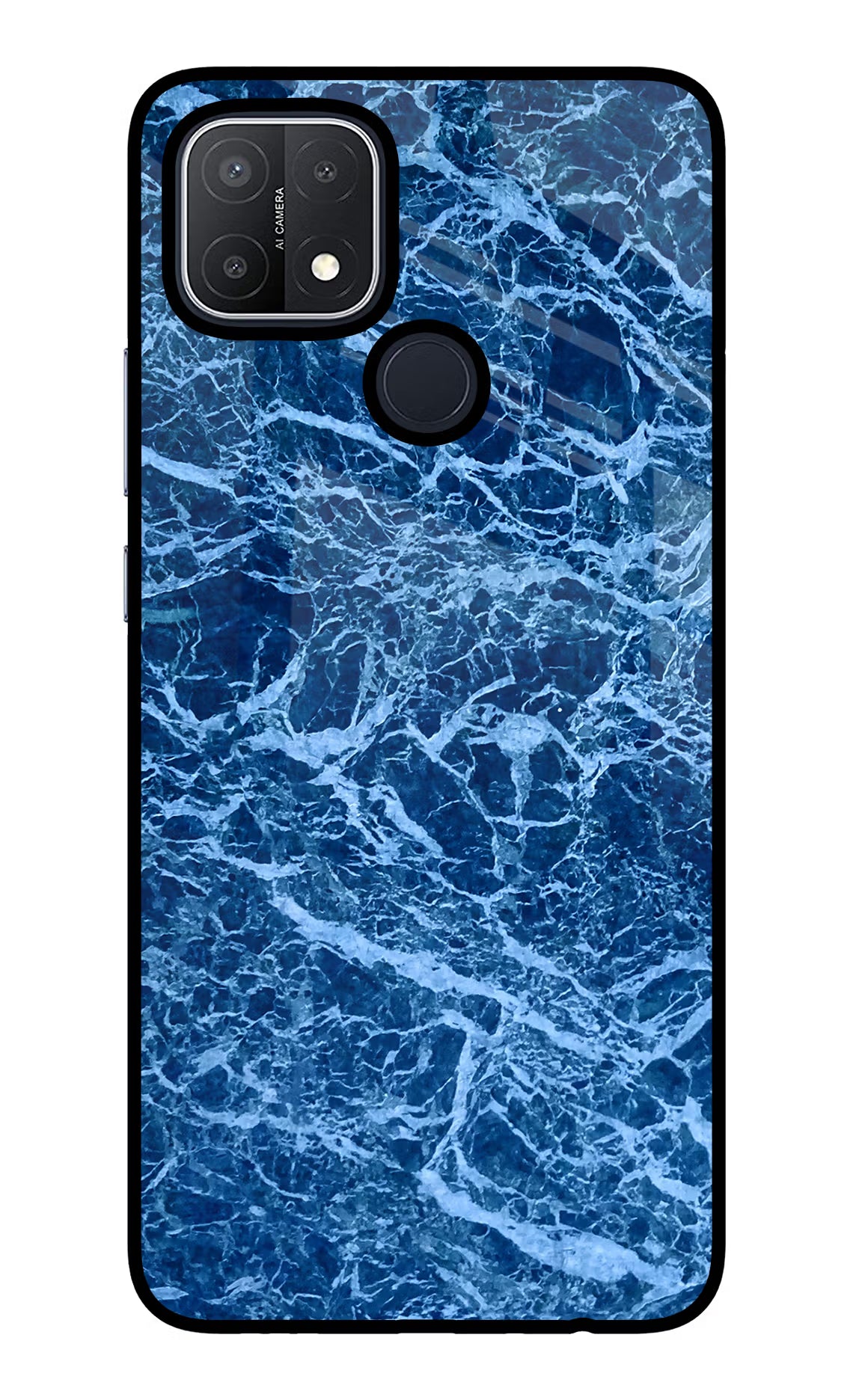 Blue Marble Oppo A15/A15s Glass Case Back Cover by Casekaro