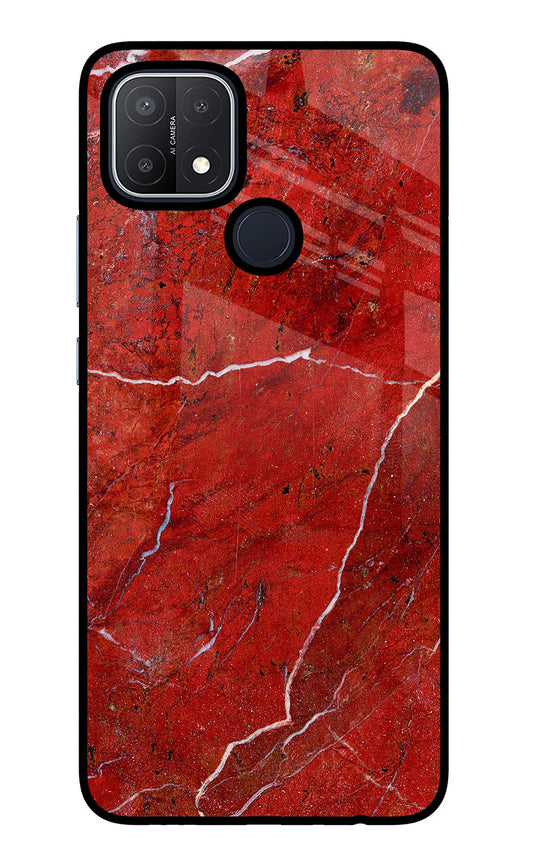 Red Marble Design Oppo A15/A15s Glass Case