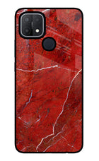 Red Marble Design Oppo A15/A15s Glass Case