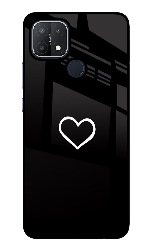 Heart Oppo A15/A15s Glass Case Back Cover by Casekaro