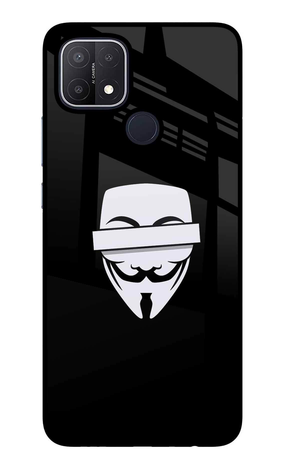 Anonymous Face Oppo A15/A15s Glass Case