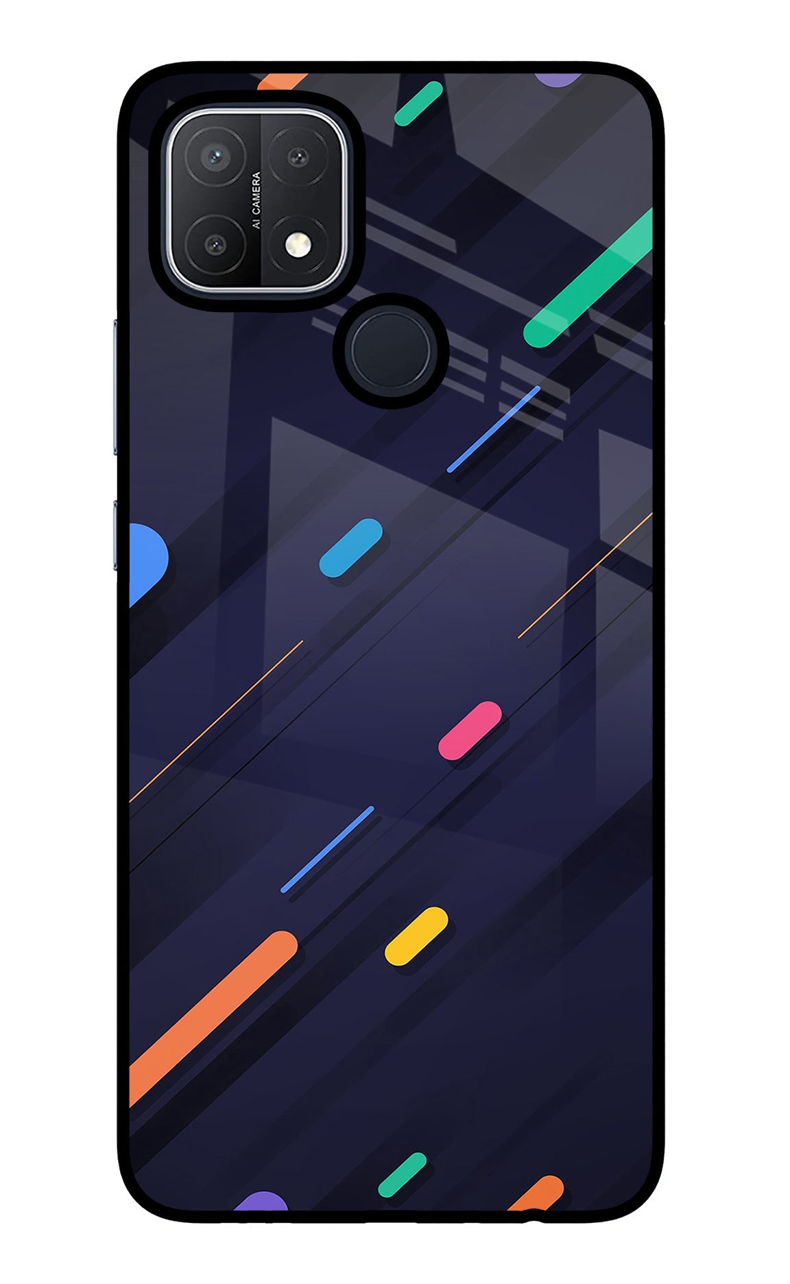 Abstract Design Oppo A15/A15s Glass Case