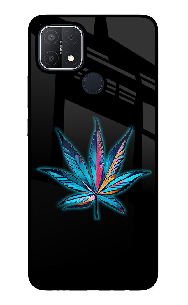 Weed Oppo A15/A15s Glass Case Back Cover by Casekaro