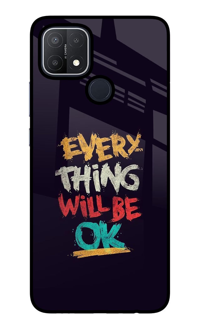 Everything Will Be Ok Oppo A15/A15s Glass Case Back Cover by Casekaro