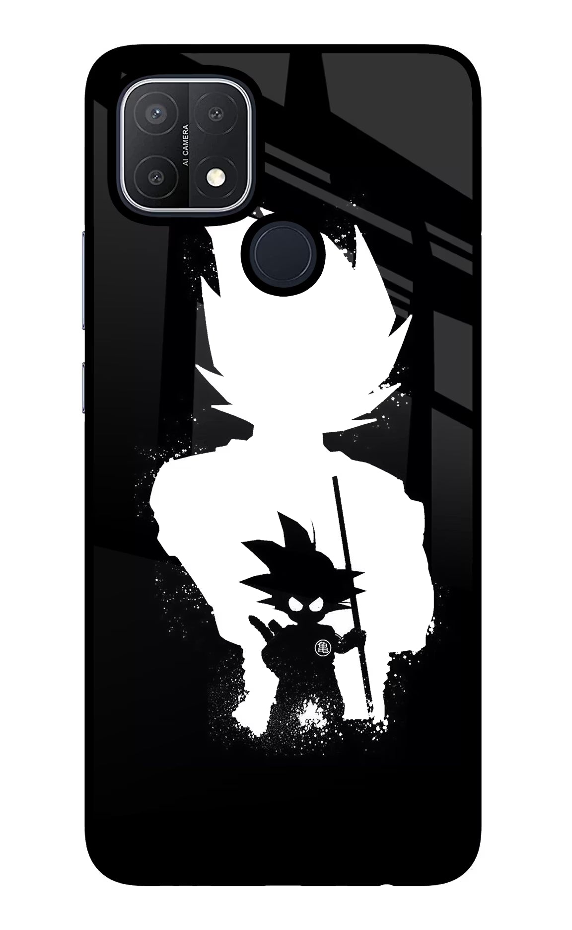 Goku Shadow Oppo A15/A15s Glass Case Back Cover by Casekaro