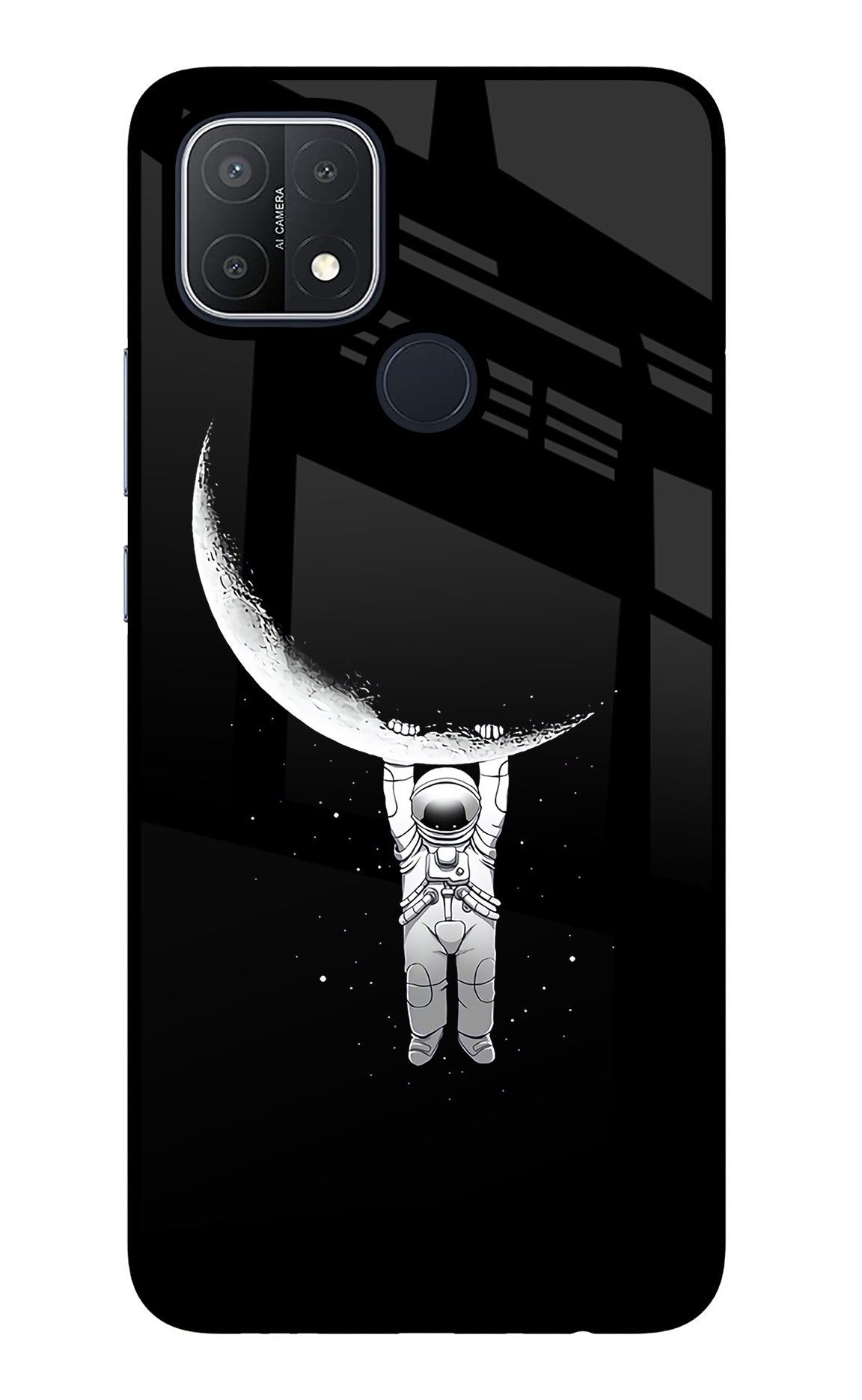 Moon Space Oppo A15/A15s Glass Case