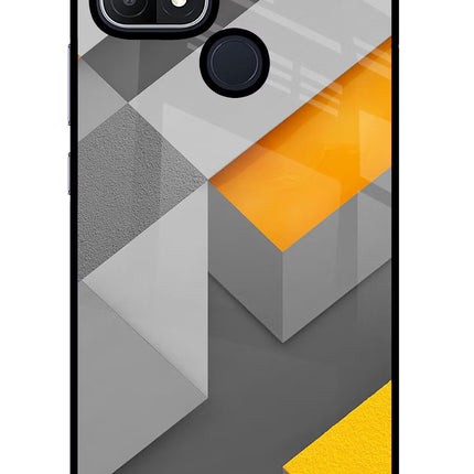 Abstract Oppo A15/A15s Glass Case Back Cover by Casekaro