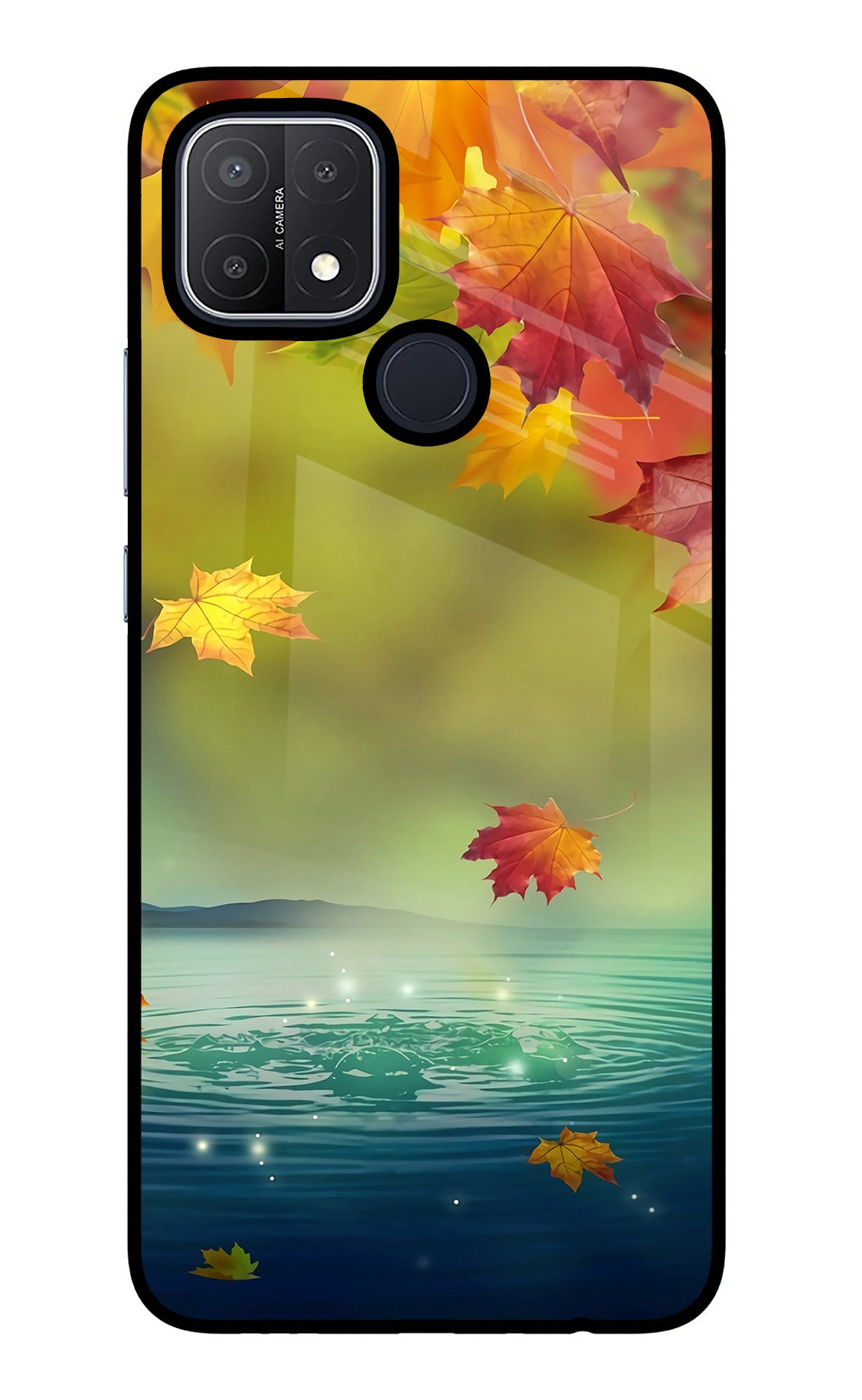 Flowers Oppo A15/A15s Glass Case