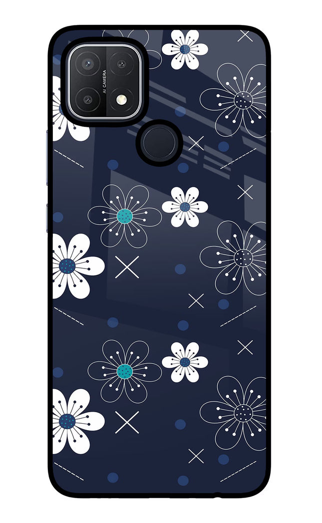 Flowers Oppo A15/A15s Glass Case Back Cover by Casekaro