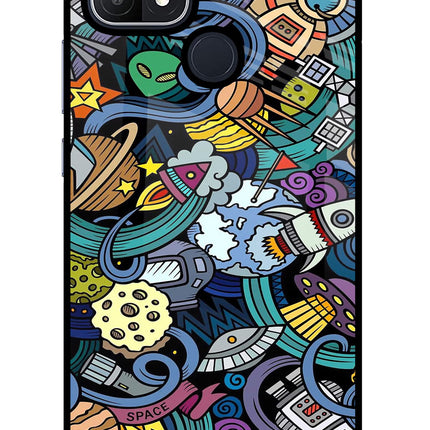 Space Abstract Oppo A15/A15s Glass Case Back Cover by Casekaro