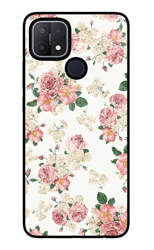Flowers Oppo A15/A15s Glass Case