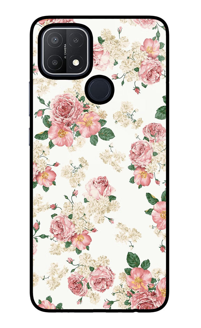 Flowers Oppo A15/A15s Glass Case Back Cover by Casekaro