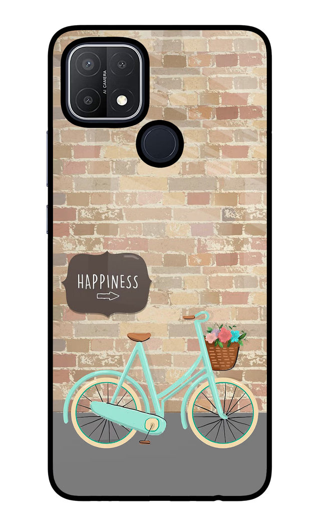 Happiness Artwork Oppo A15/A15s Glass Case Back Cover by Casekaro