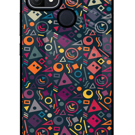 Geometric Abstract Oppo A15/A15s Glass Case Back Cover by Casekaro