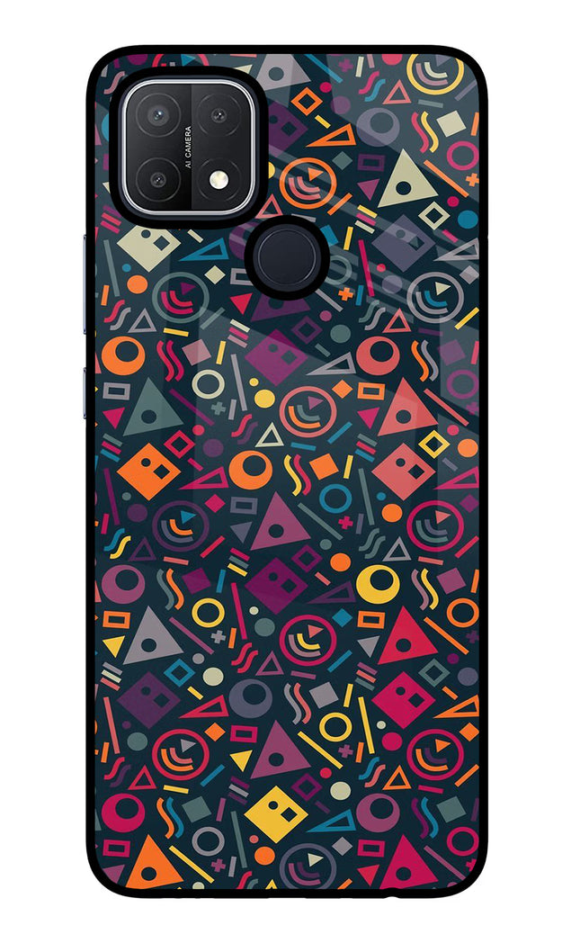 Geometric Abstract Oppo A15/A15s Glass Case Back Cover by Casekaro