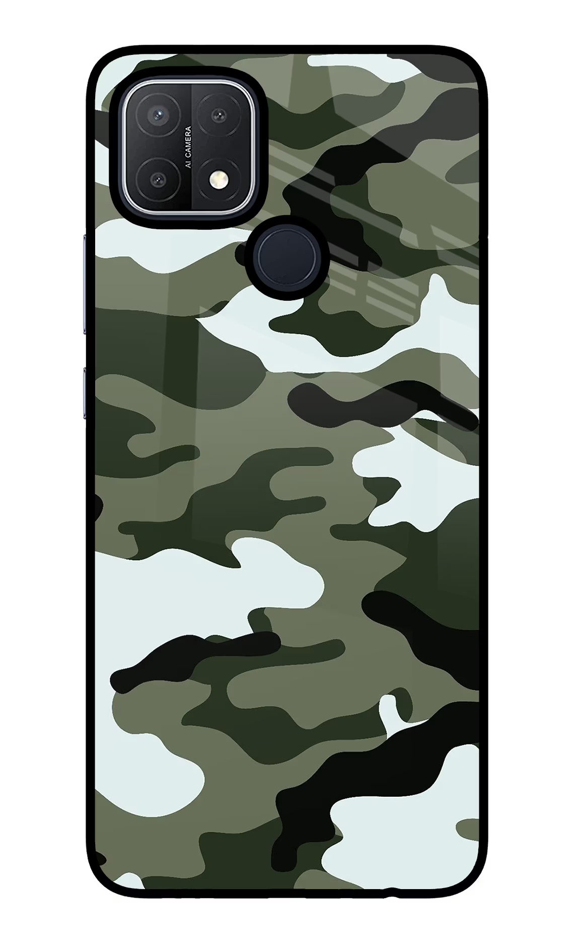 Camouflage Oppo A15/A15s Glass Case
