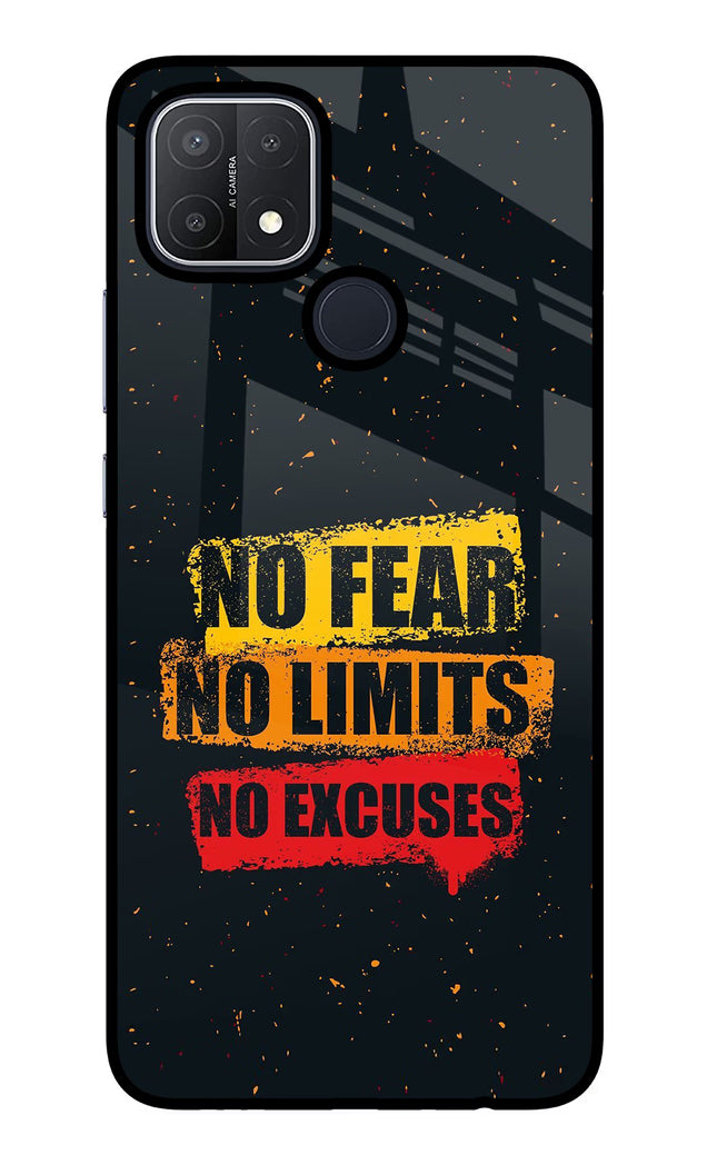 No Fear No Limits No Excuse Oppo A15/A15s Glass Case