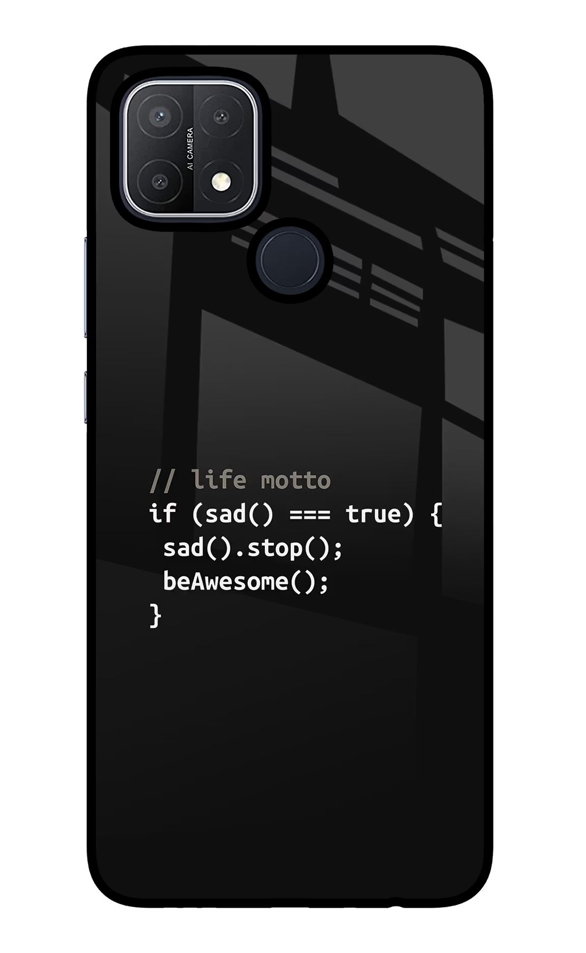 Life Motto Code Oppo A15/A15s Glass Case