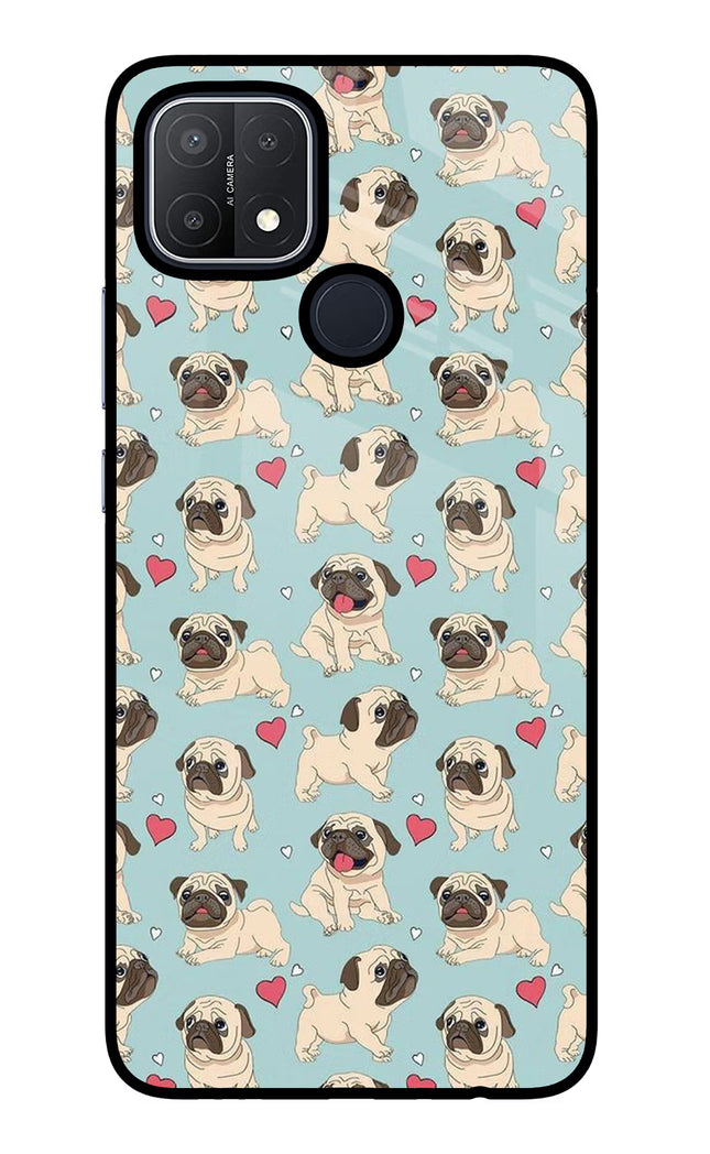 Pug Dog Oppo A15/A15s Glass Case Back Cover by Casekaro