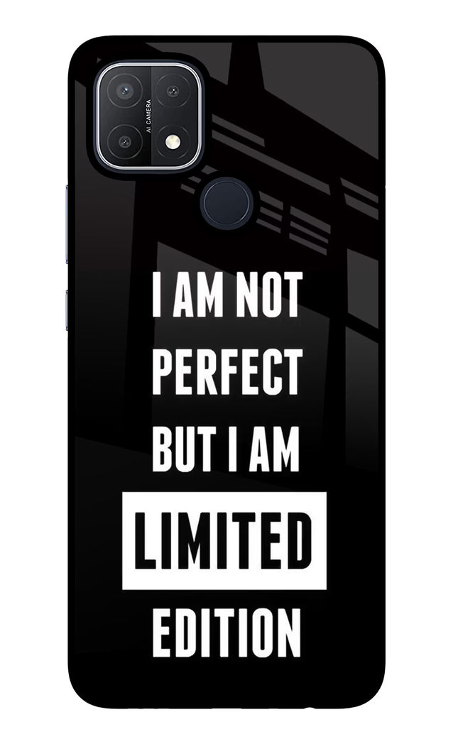 I Am Not Perfect But I Am Limited Edition Oppo A15/A15s Glass Case Back Cover by Casekaro