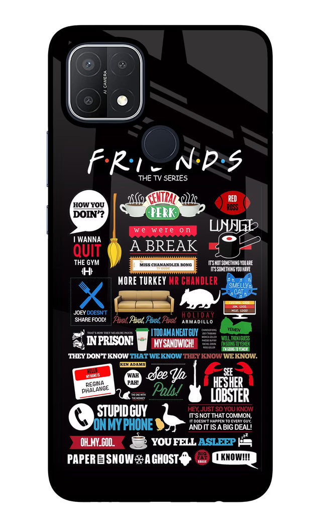 FRIENDS Oppo A15/A15s Glass Case Back Cover by Casekaro