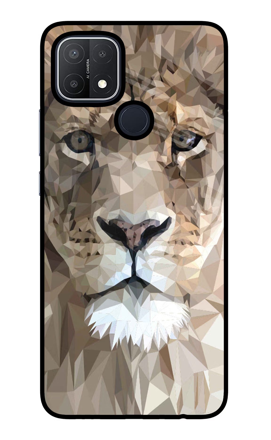 Lion Art Oppo A15/A15s Glass Case Back Cover by Casekaro