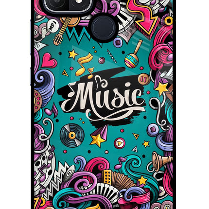 Music Graffiti Oppo A15/A15s Glass Case