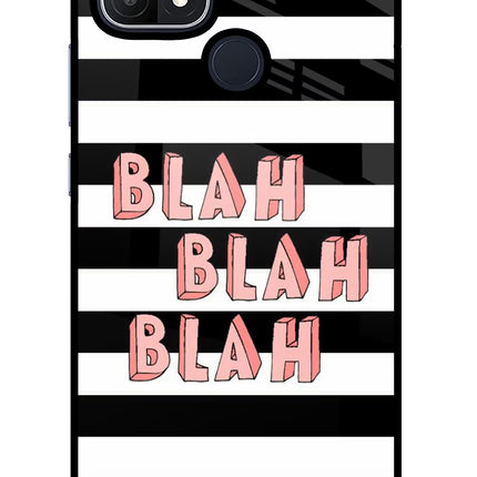 Blah Blah Blah Oppo A15/A15s Glass Case Back Cover by Casekaro