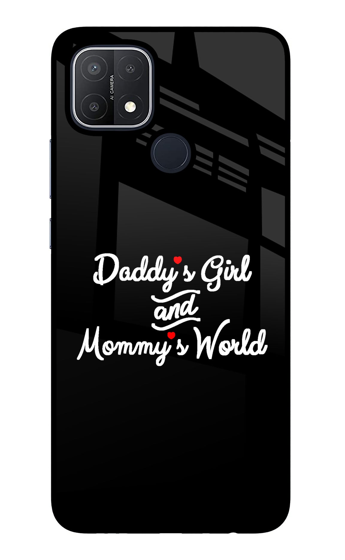 Daddy's Girl and Mommy's World Oppo A15/A15s Glass Case