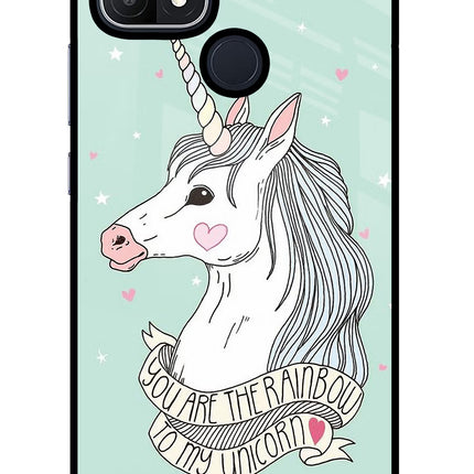 Unicorn Wallpaper Oppo A15/A15s Glass Case Back Cover by Casekaro