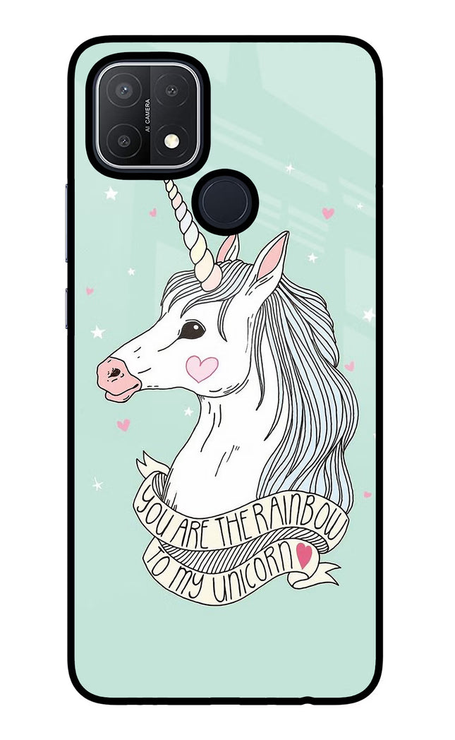 Unicorn Wallpaper Oppo A15/A15s Glass Case Back Cover by Casekaro