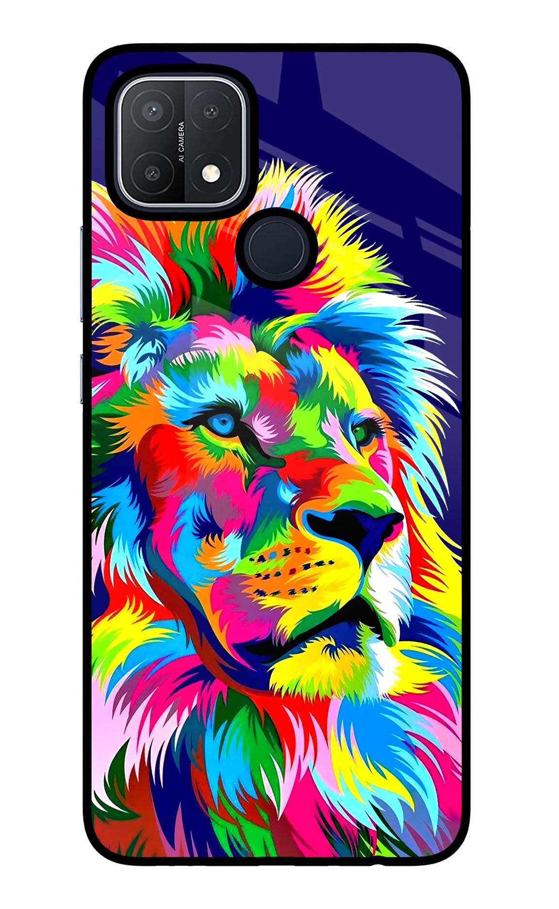 Vector Art Lion Oppo A15/A15s Glass Case