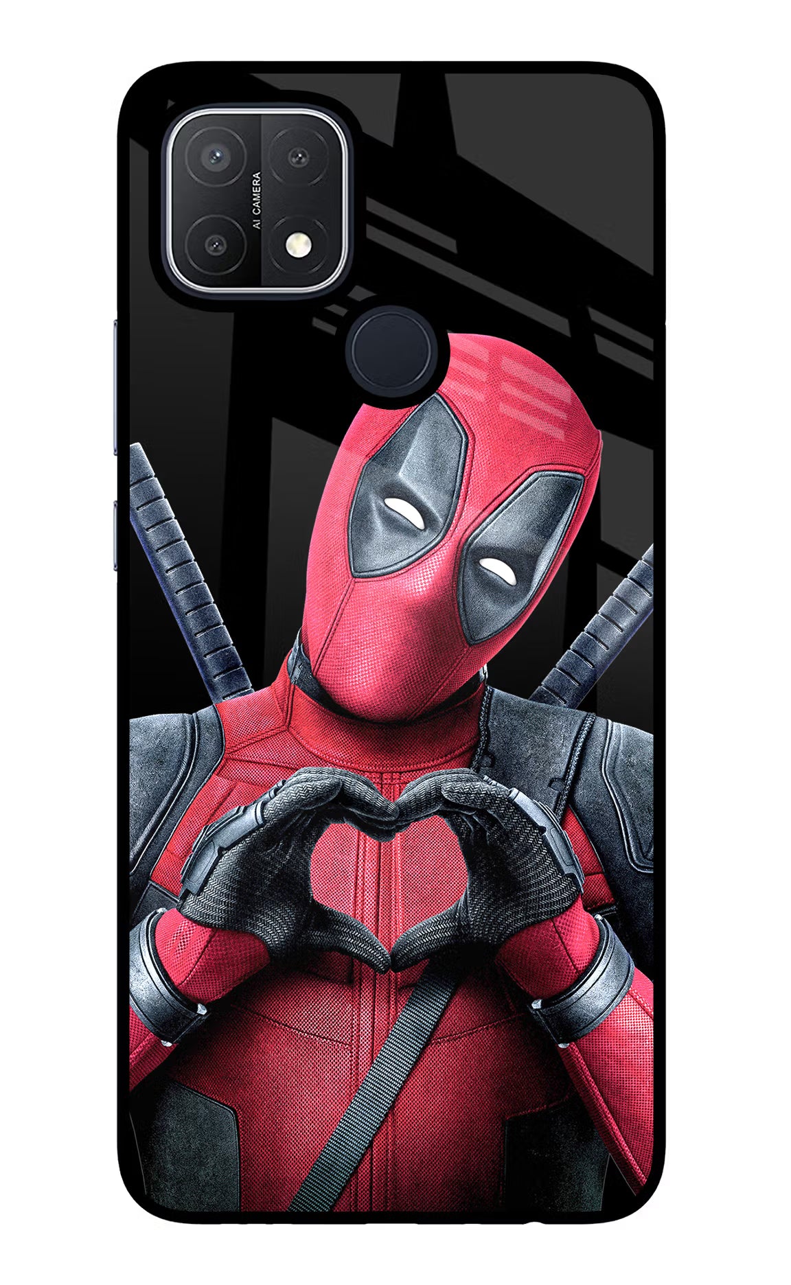 Deadpool Oppo A15/A15s Glass Case Back Cover by Casekaro