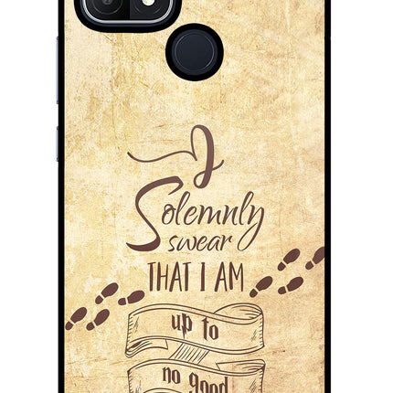 I Solemnly swear that i up to no good Oppo A15/A15s Glass Case Back Cover by Casekaro