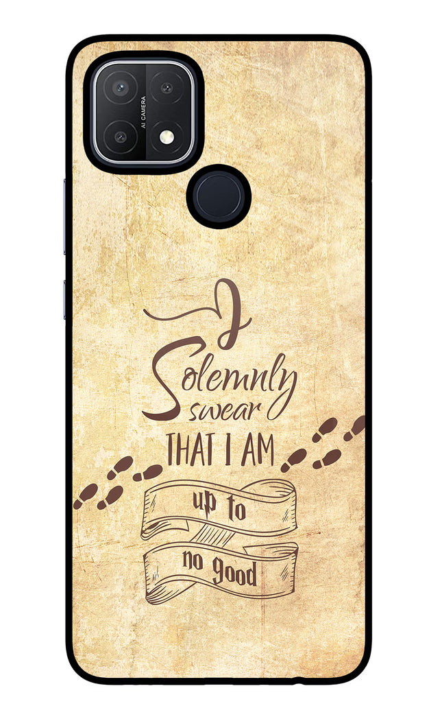 I Solemnly swear that i up to no good Oppo A15/A15s Glass Case Back Cover by Casekaro