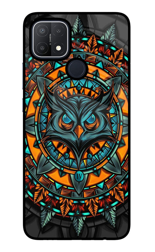 Angry Owl Art Oppo A15/A15s Glass Case