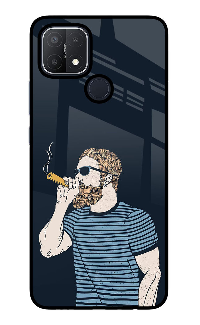 Smoking Oppo A15/A15s Glass Case Back Cover by Casekaro