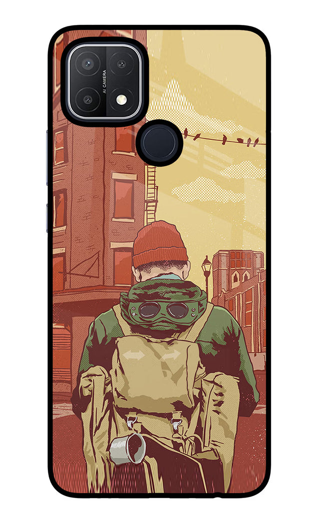 Adventurous Oppo A15/A15s Glass Case Back Cover by Casekaro