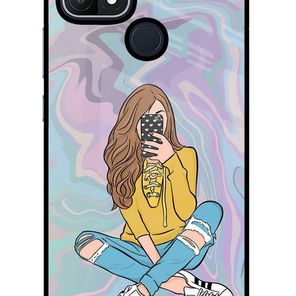 Selfie Girl Oppo A15/A15s Glass Case