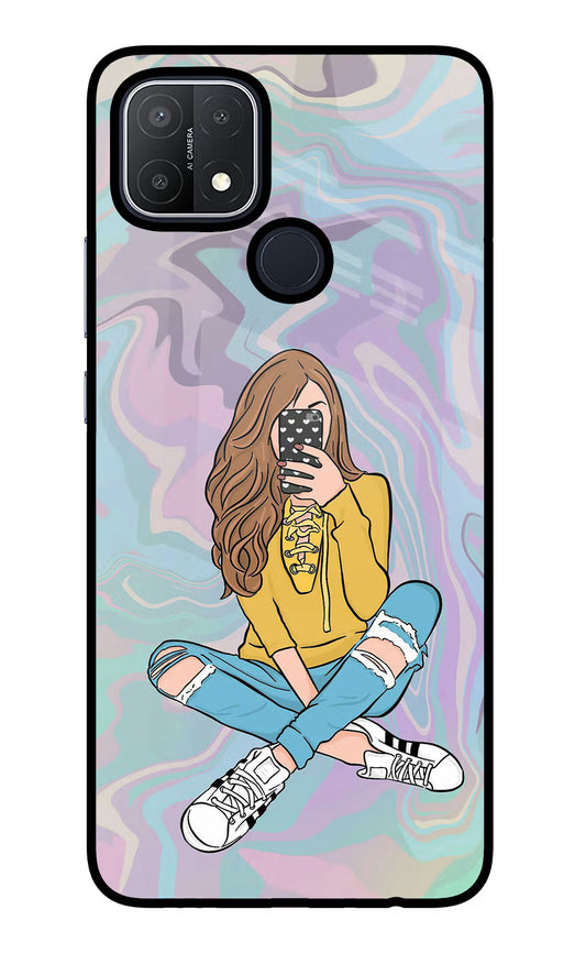 Selfie Girl Oppo A15/A15s Glass Case