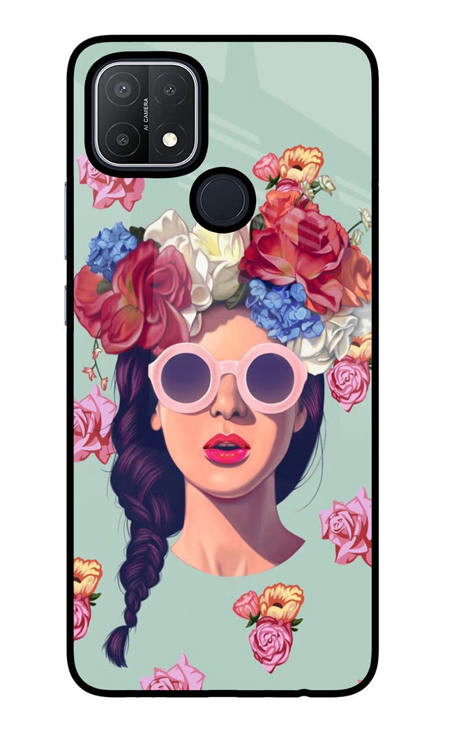 Pretty Girl Oppo A15/A15s Glass Case Back Cover by Casekaro