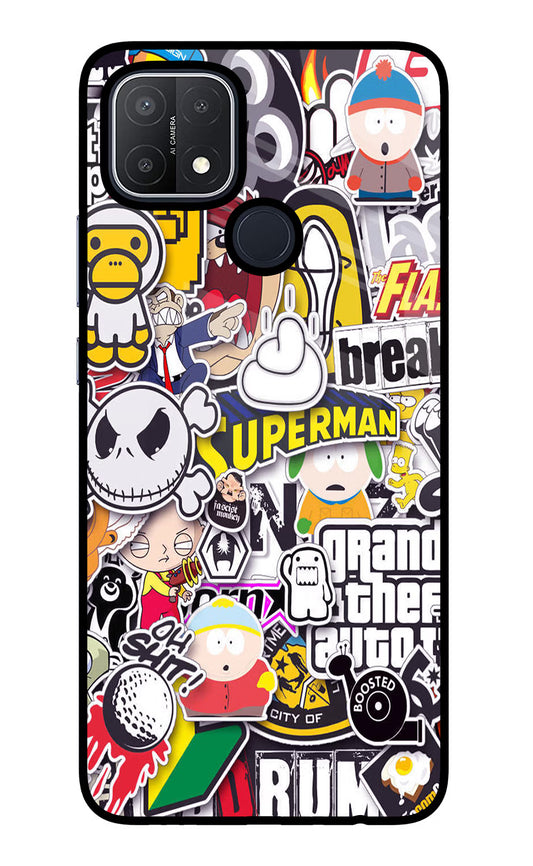Sticker Bomb Oppo A15/A15s Glass Case