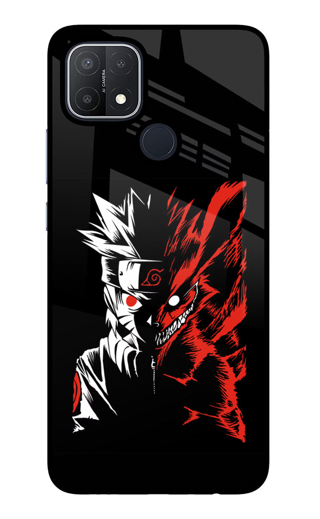 Naruto Two Face Oppo A15/A15s Glass Case Back Cover by Casekaro