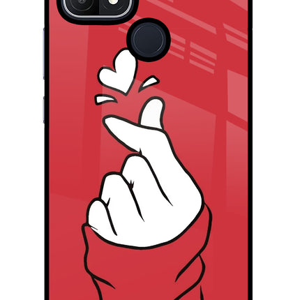 Korean Love Sign Oppo A15/A15s Glass Case